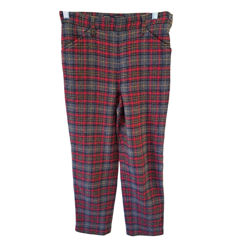 Abercrombie & Fitch Womens Wool Blend Plaid Pants Size 2 Lined Academia Y2K Nice